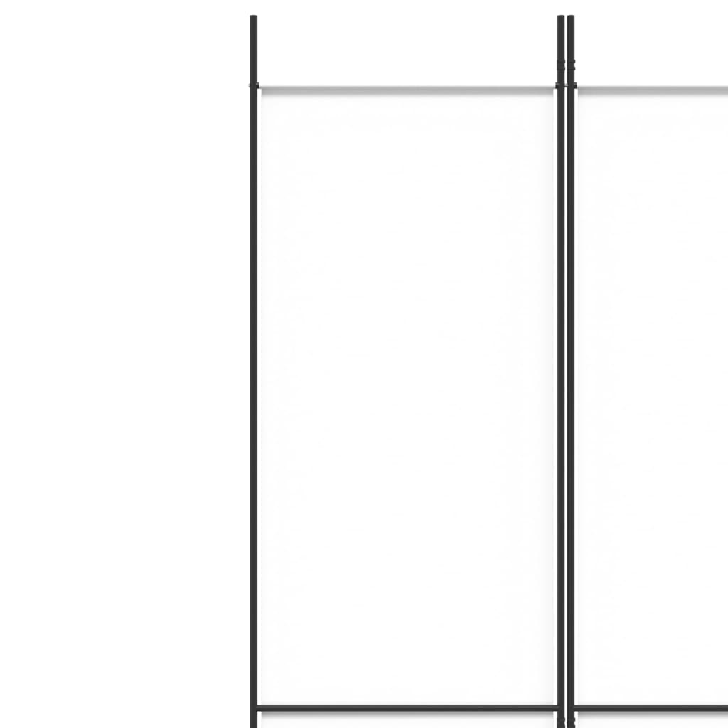 5-Panel Room Divider 250x220cm White Fabric | Simpledeals