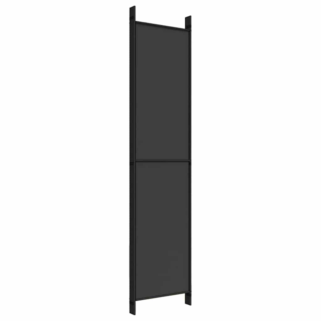 5-Panel Room Divider Black 250x220cm Fabric | Simpledeals