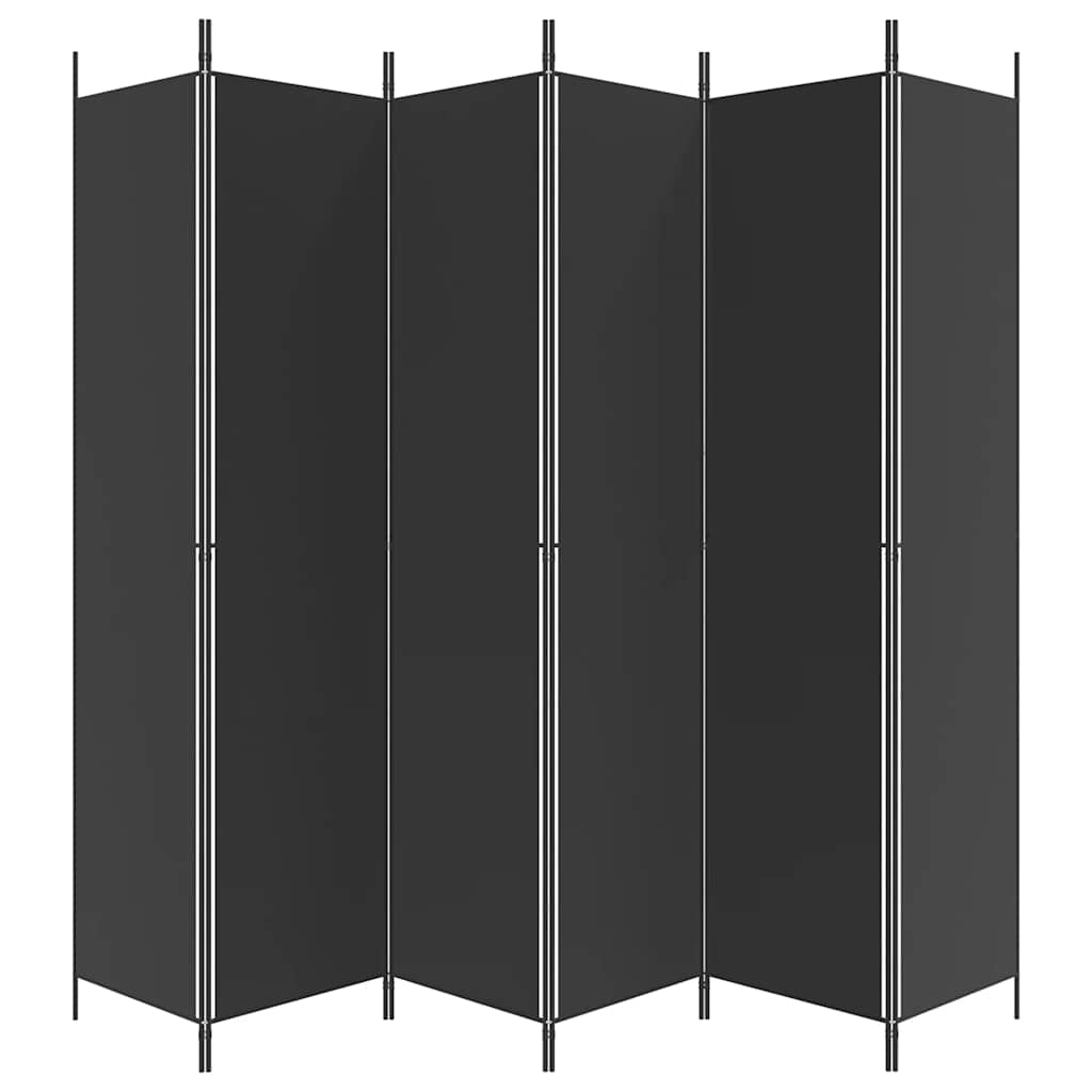 6-Panel Room Divider Black 300x220cm | Simpledeals