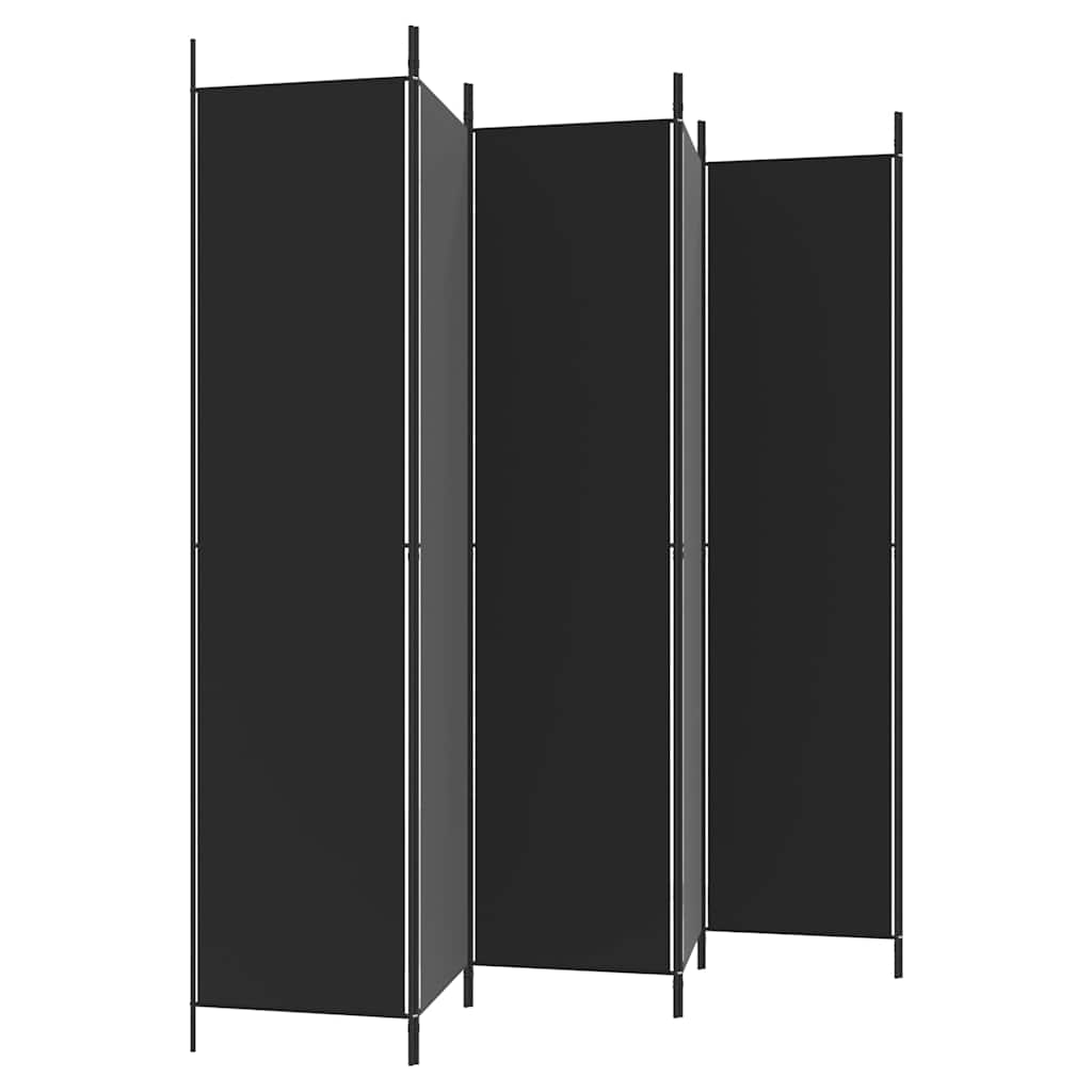 6-Panel Room Divider Black 300x220cm | Simpledeals