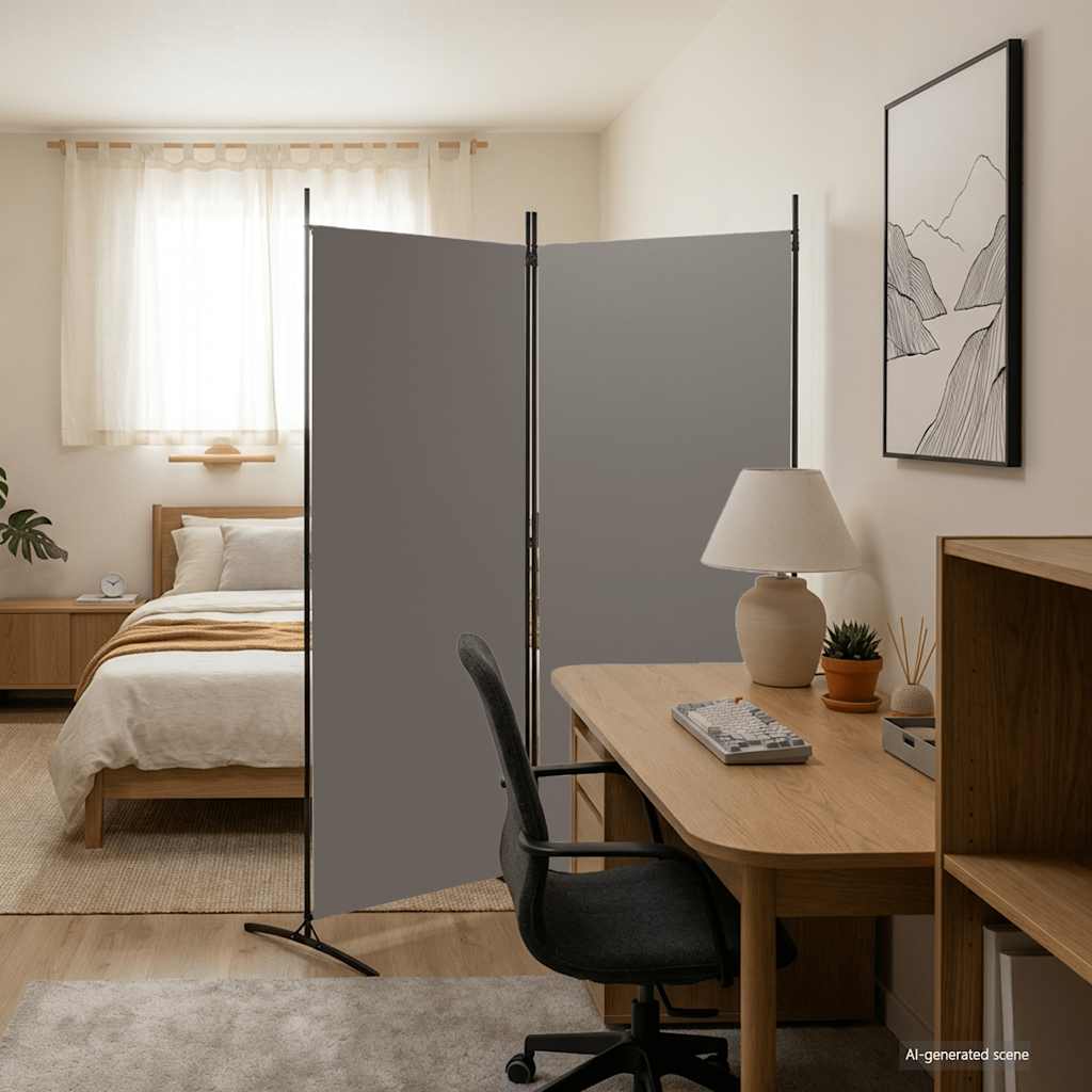 2-Panel Fabric Room Divider Anthracite 175x180cm | Simpledeals