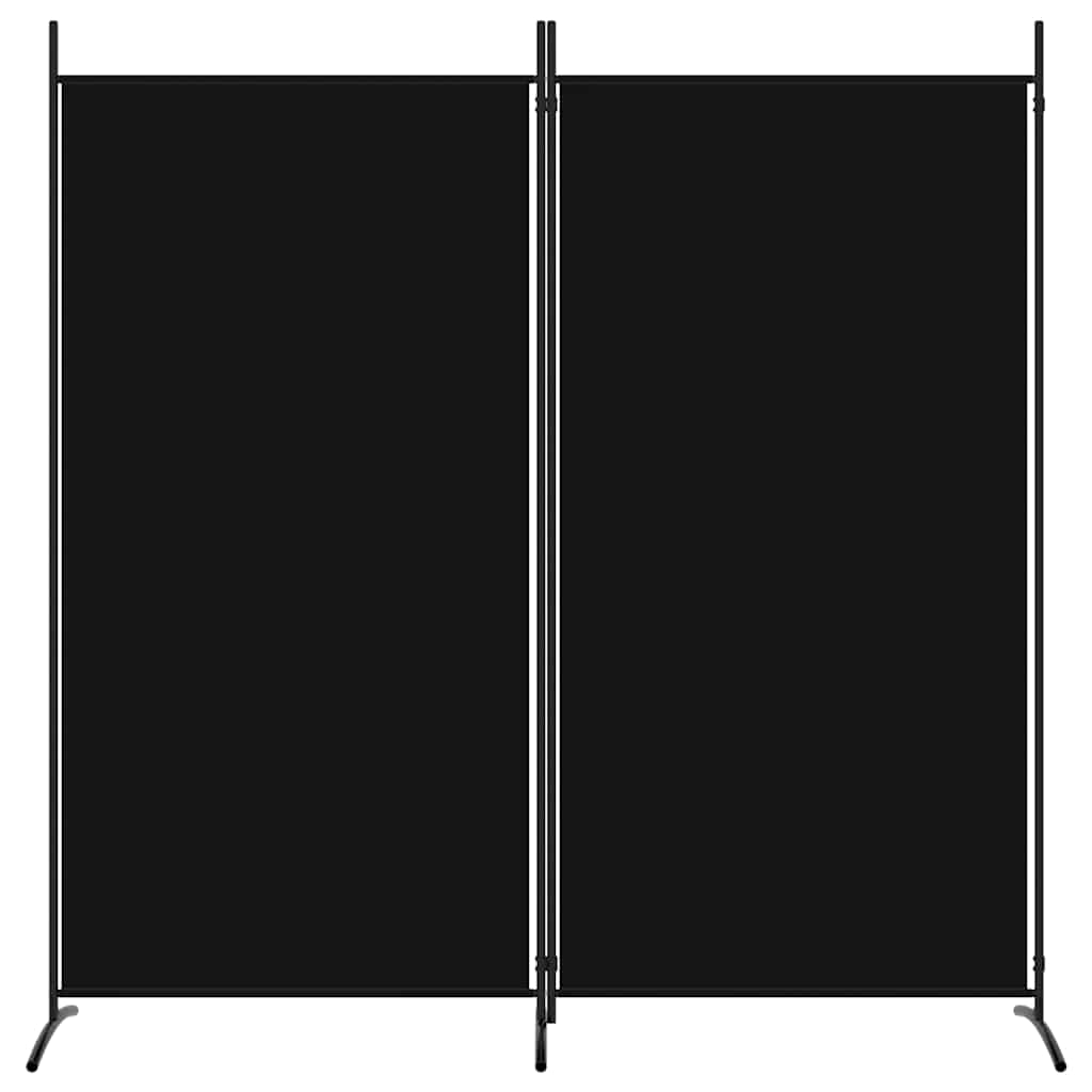 2-Panel Fabric Room Divider 175x180cm Black | Simpledeals