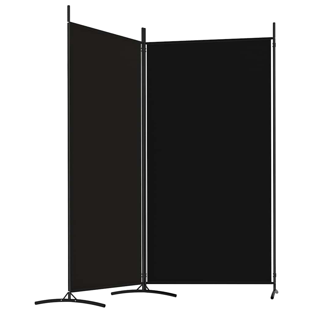 2-Panel Fabric Room Divider 175x180cm Black | Simpledeals