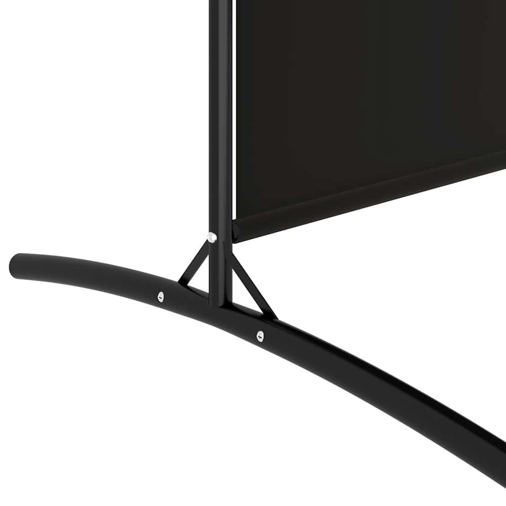 2-Panel Fabric Room Divider 175x180cm Black | Simpledeals