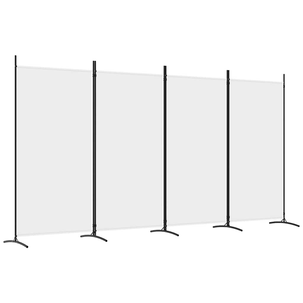 4-Panel Fabric Room Divider 346cm White | Simpledeals