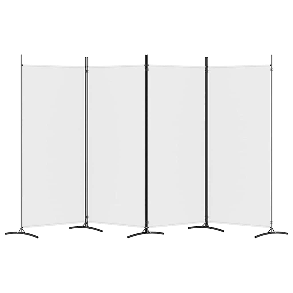 4-Panel Fabric Room Divider 346cm White | Simpledeals