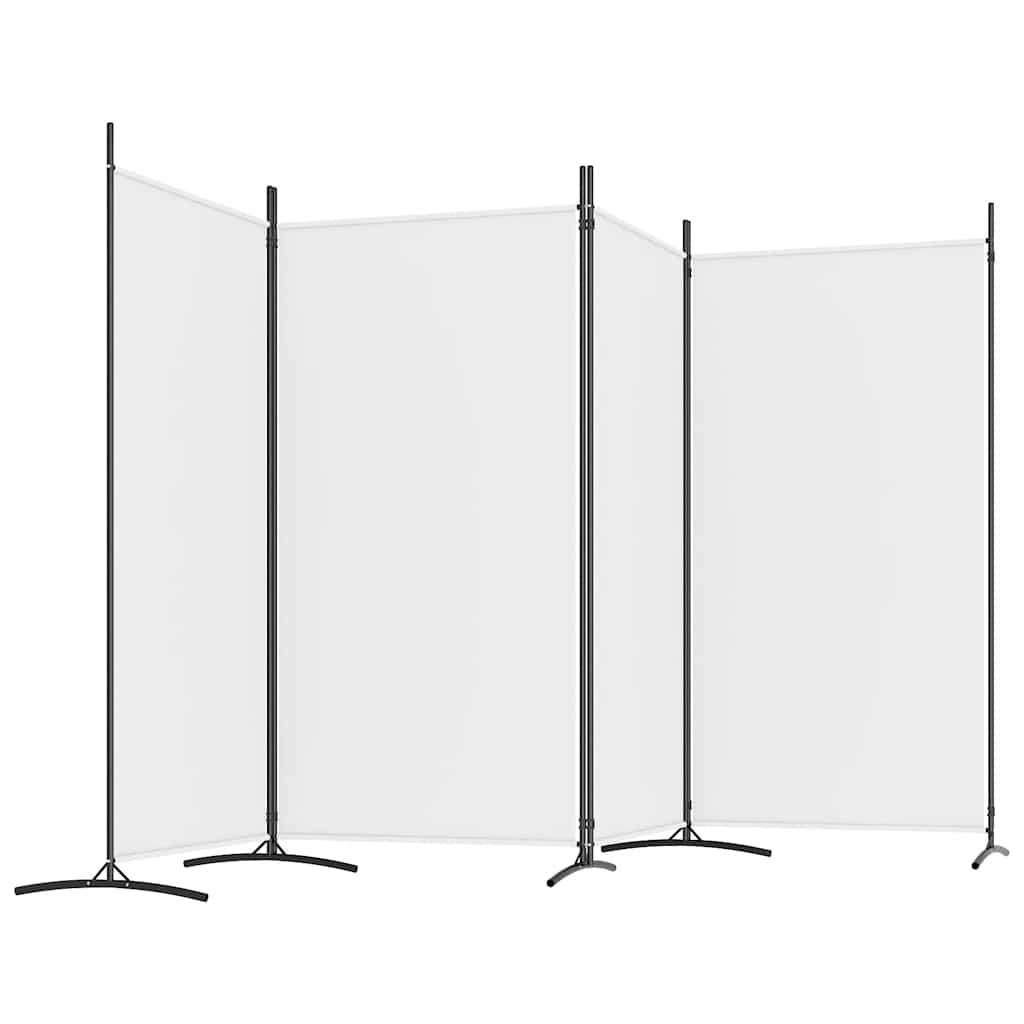 4-Panel Fabric Room Divider 346cm White | Simpledeals