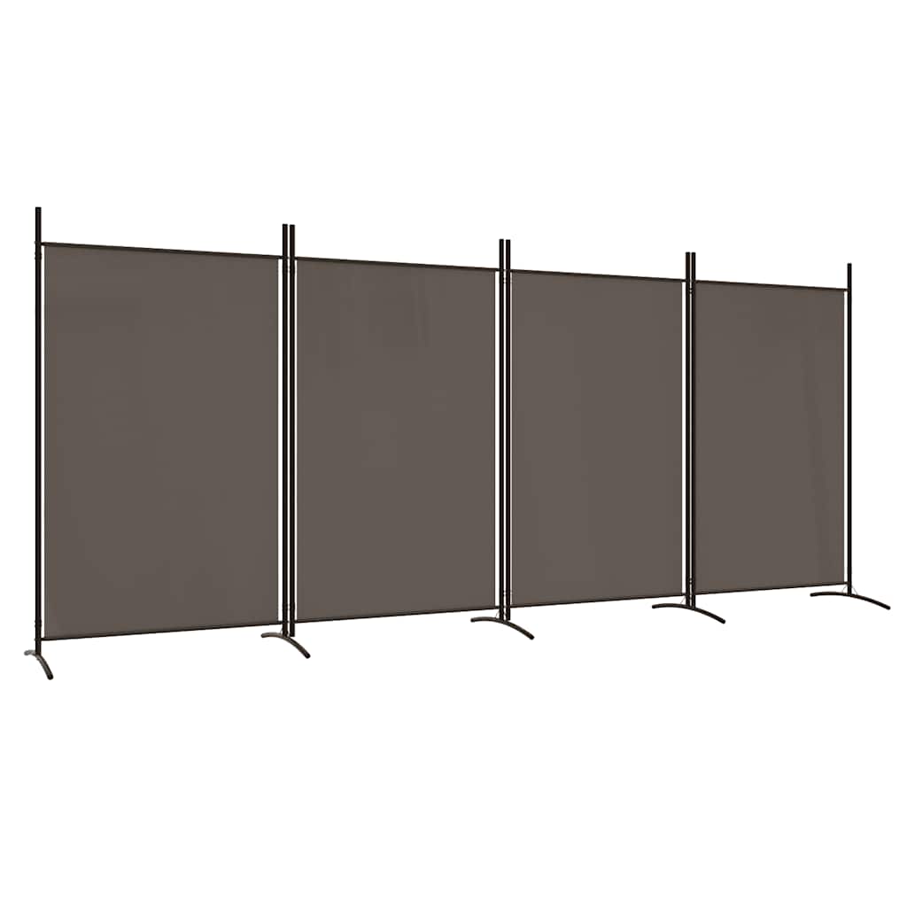 4-Panel Fabric Room Divider Anthracite 346cm | Simpledeals
