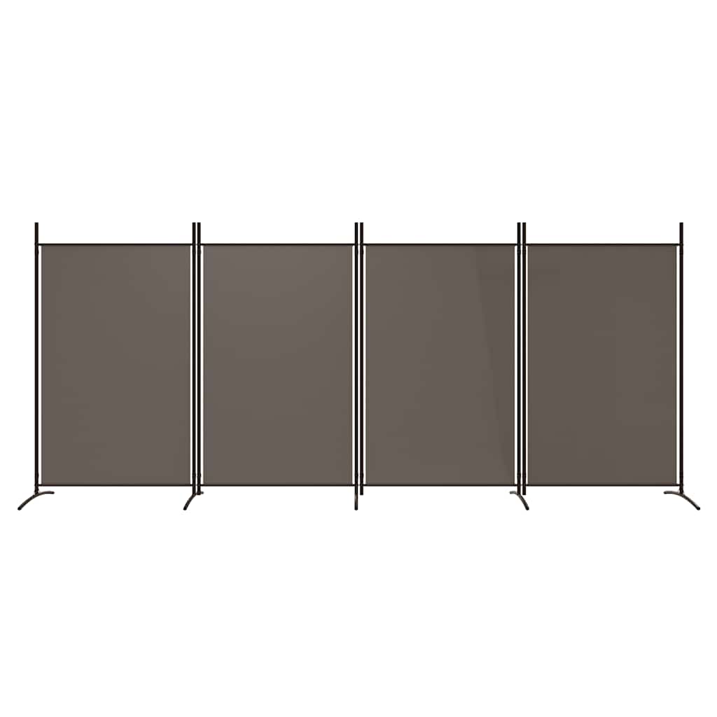 4-Panel Fabric Room Divider Anthracite 346cm | Simpledeals
