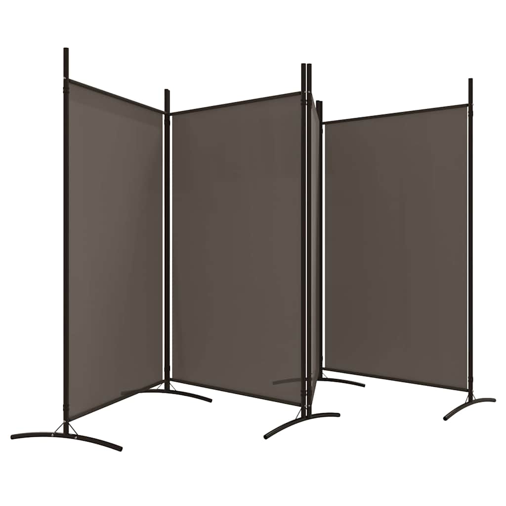 4-Panel Fabric Room Divider Anthracite 346cm | Simpledeals