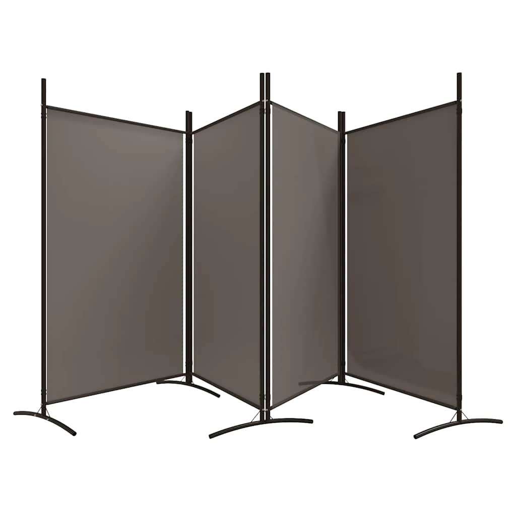 4-Panel Fabric Room Divider Anthracite 346cm | Simpledeals