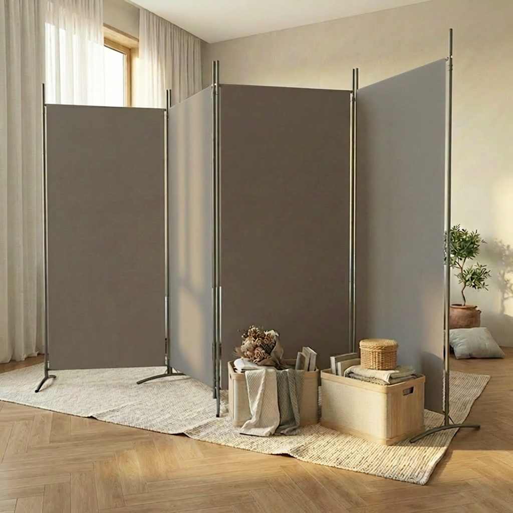 4-Panel Fabric Room Divider Anthracite 346cm | Simpledeals
