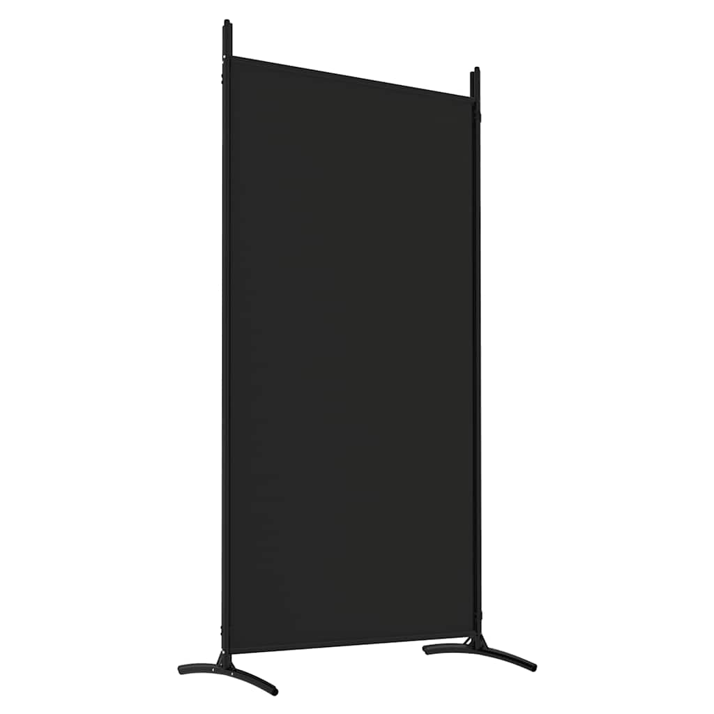 4-Panel Room Divider Black Fabric 346x180cm | Simpledeals
