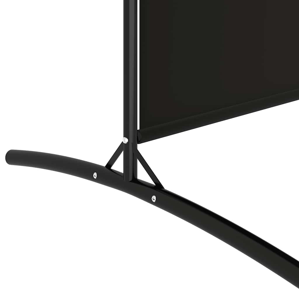 4-Panel Room Divider Black Fabric 346x180cm | Simpledeals