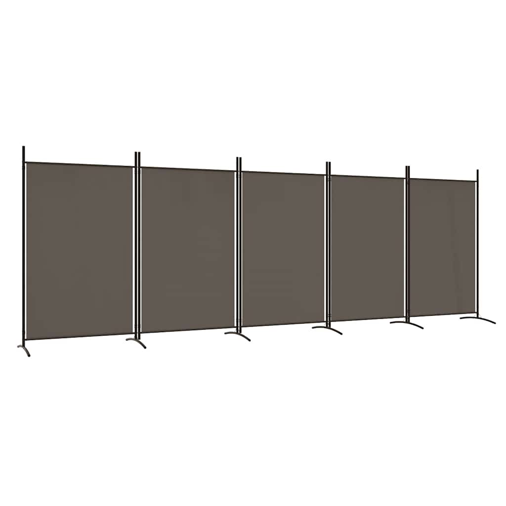 5-Panel Fabric Room Divider 433cm Anthracite | Simpledeals