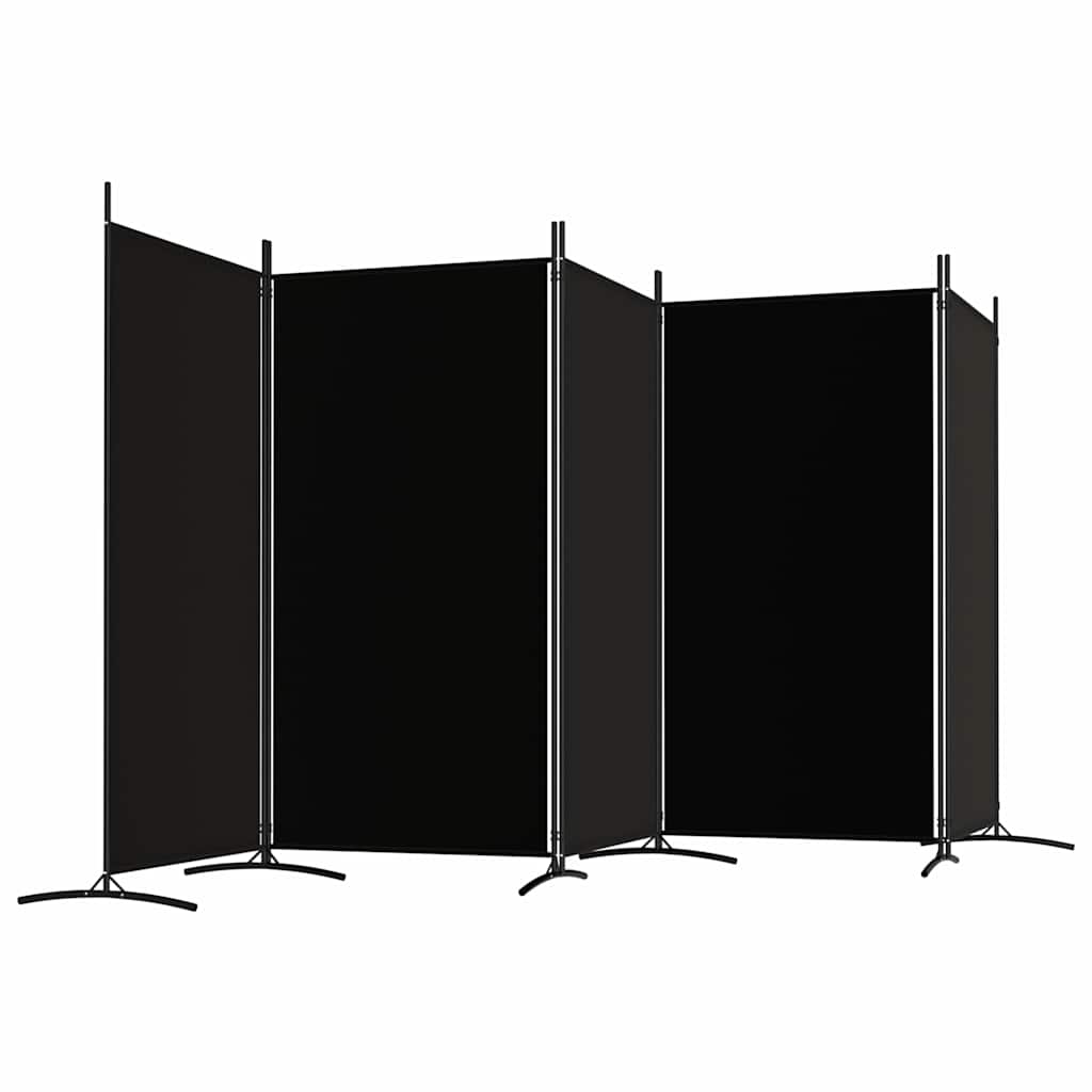5-Panel Fabric Room Divider 433cm Black | Simpledeals