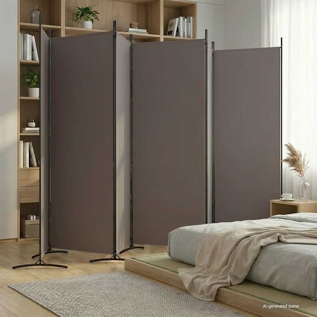 6-Panel Room Divider 520cm Fabric Foldable | Simpledeals