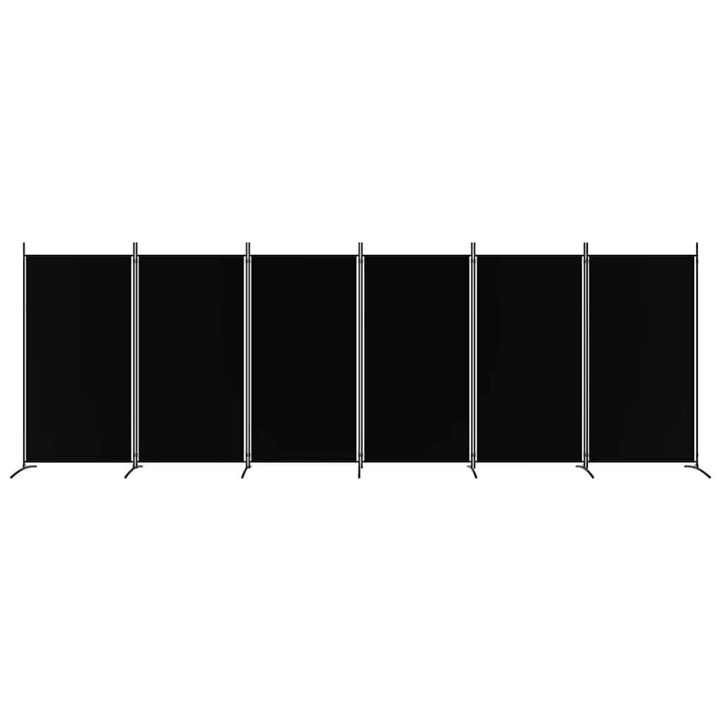6-Panel Room Divider Fabric 520cm Black | Simpledeals