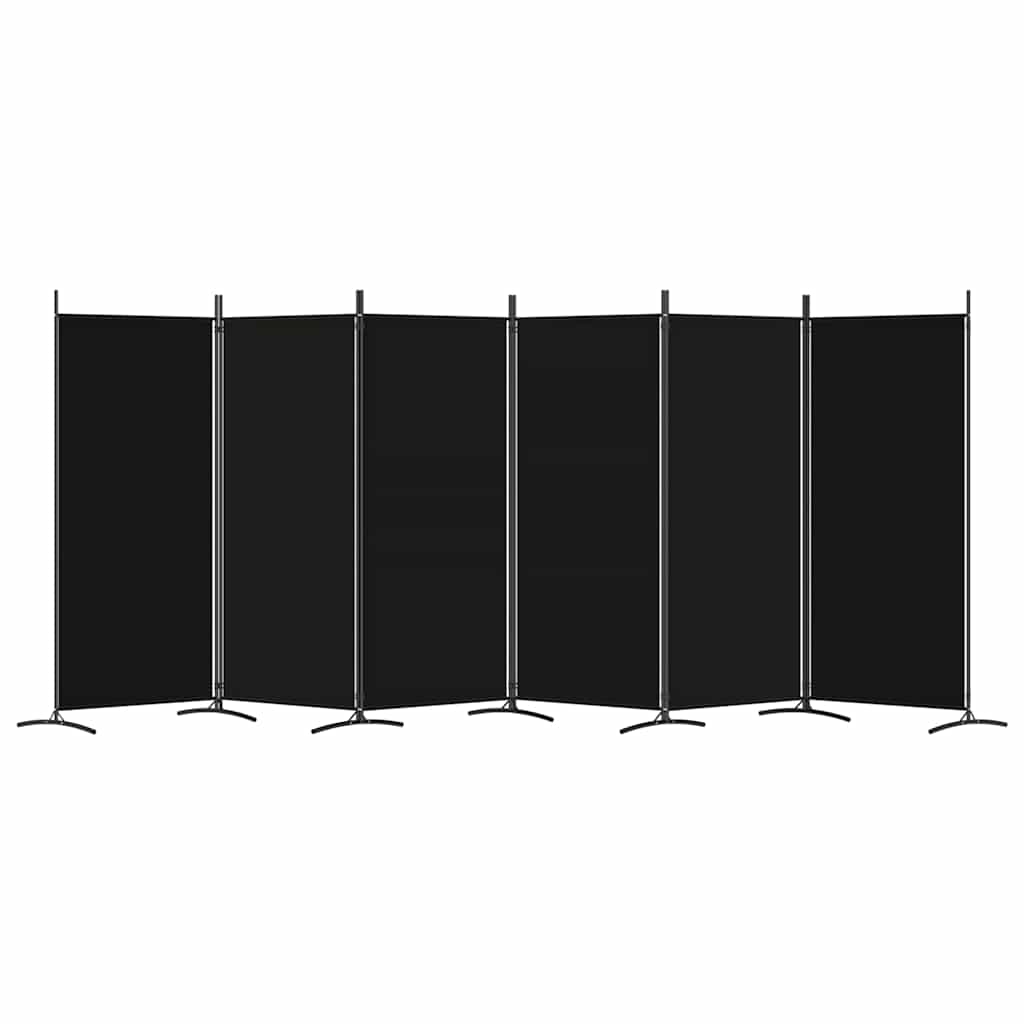 6-Panel Room Divider Fabric 520cm Black | Simpledeals