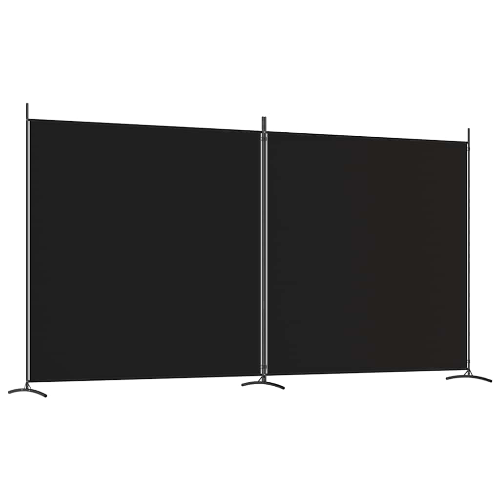 Fabric Room Divider 2-Panel 348x180cm Black | Simpledeals