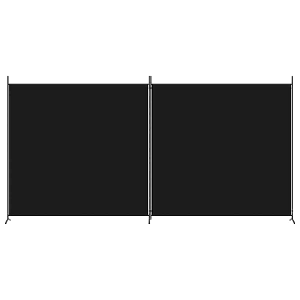 Fabric Room Divider 2-Panel 348x180cm Black | Simpledeals