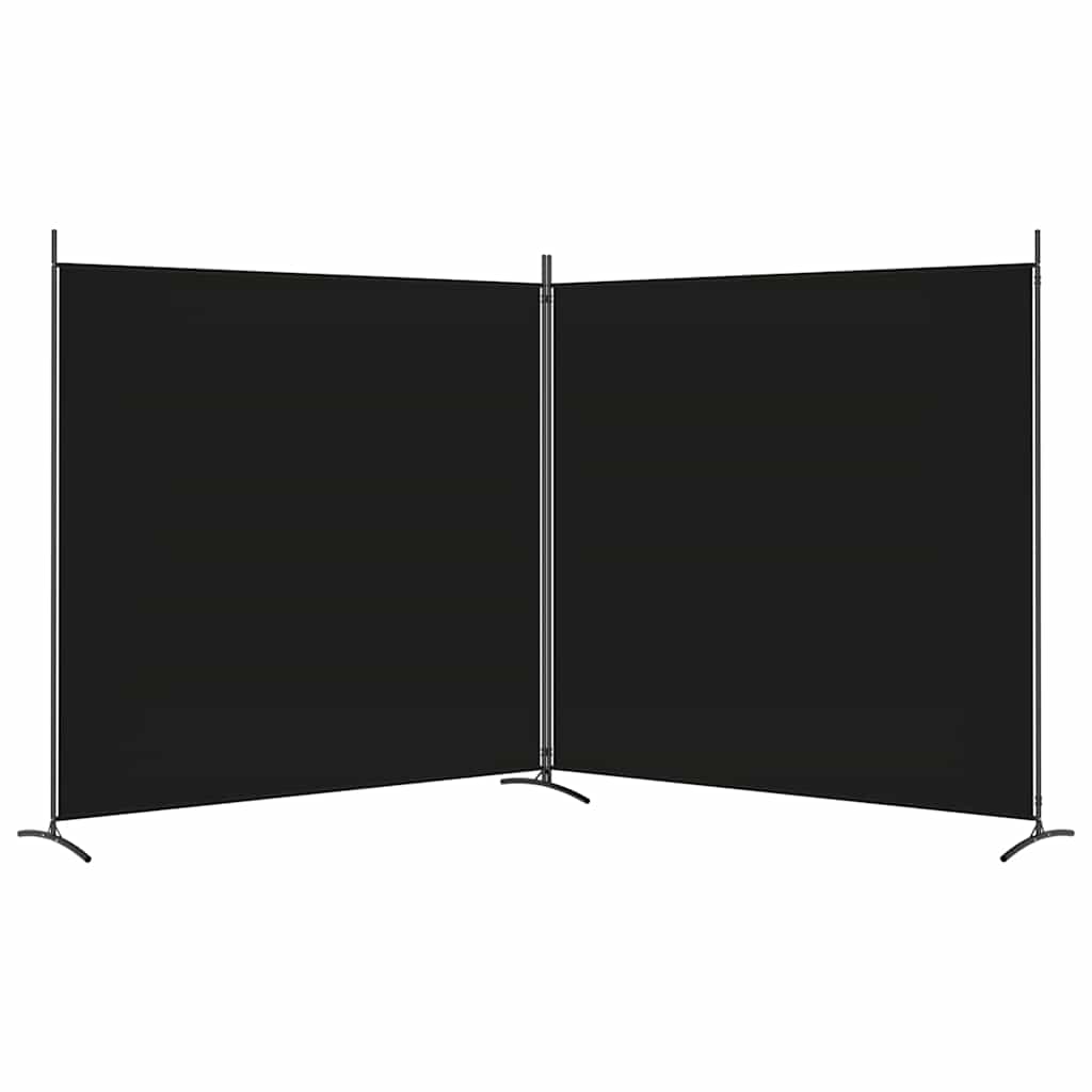 Fabric Room Divider 2-Panel 348x180cm Black | Simpledeals