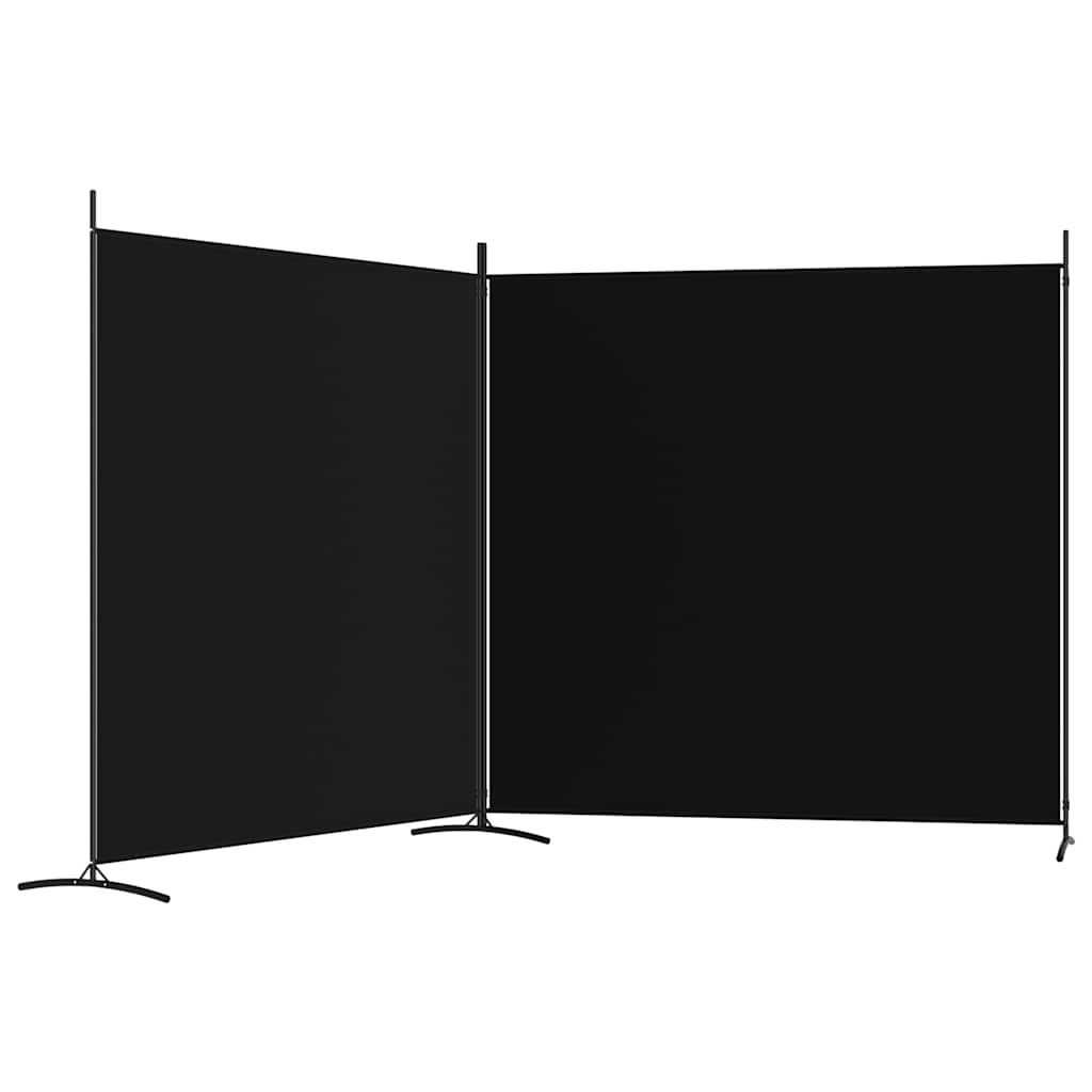 Fabric Room Divider 2-Panel 348x180cm Black | Simpledeals