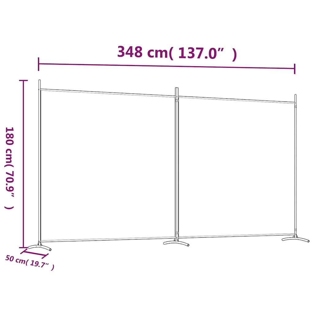Fabric Room Divider 2-Panel 348x180cm Black | Simpledeals