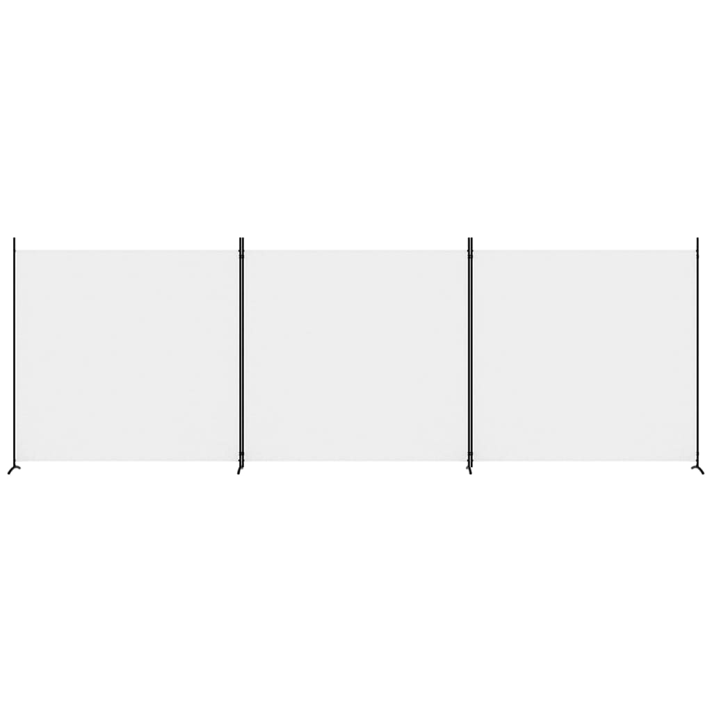 3-Panel Fabric Room Divider 525x180cm White | Simpledeals
