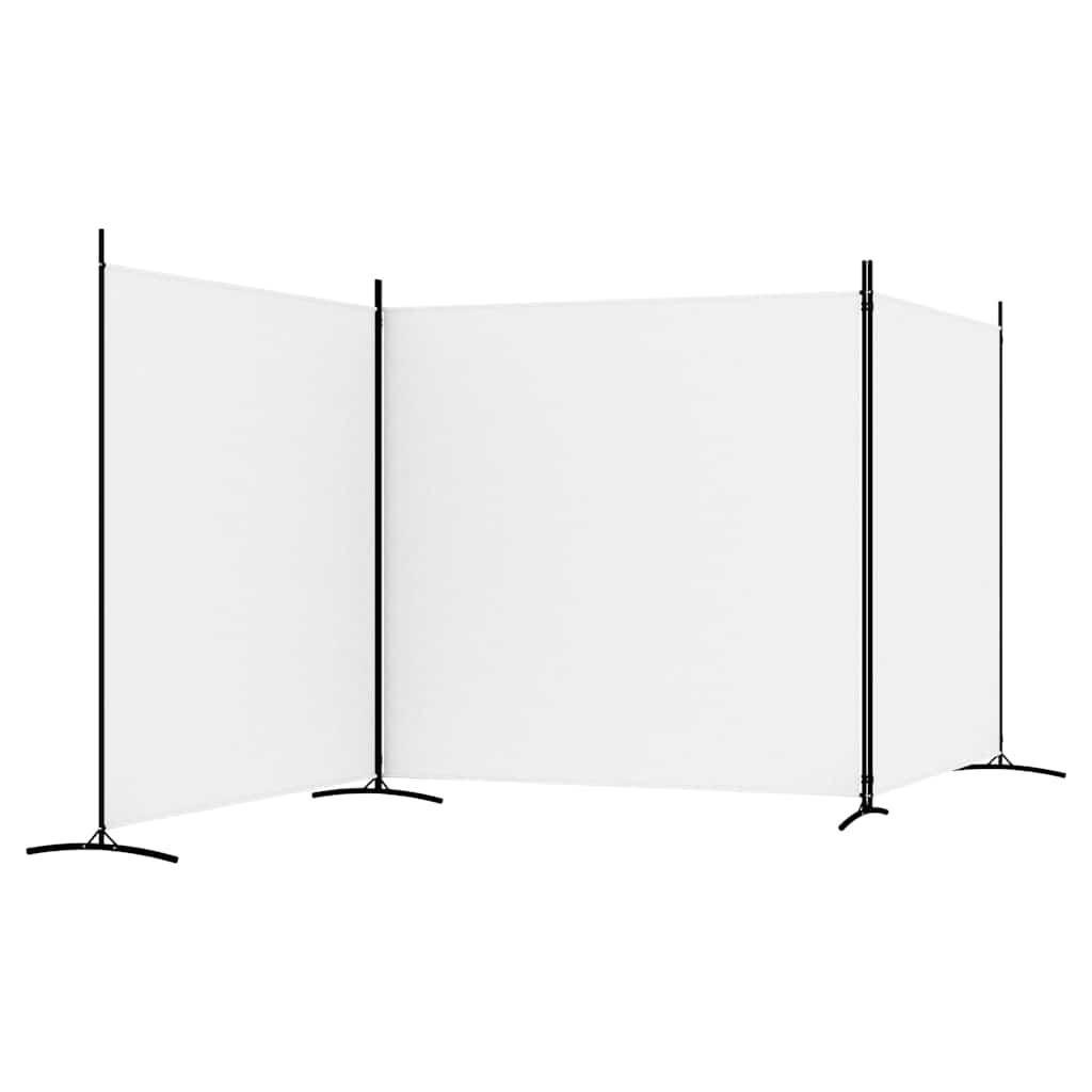 3-Panel Fabric Room Divider 525x180cm White | Simpledeals