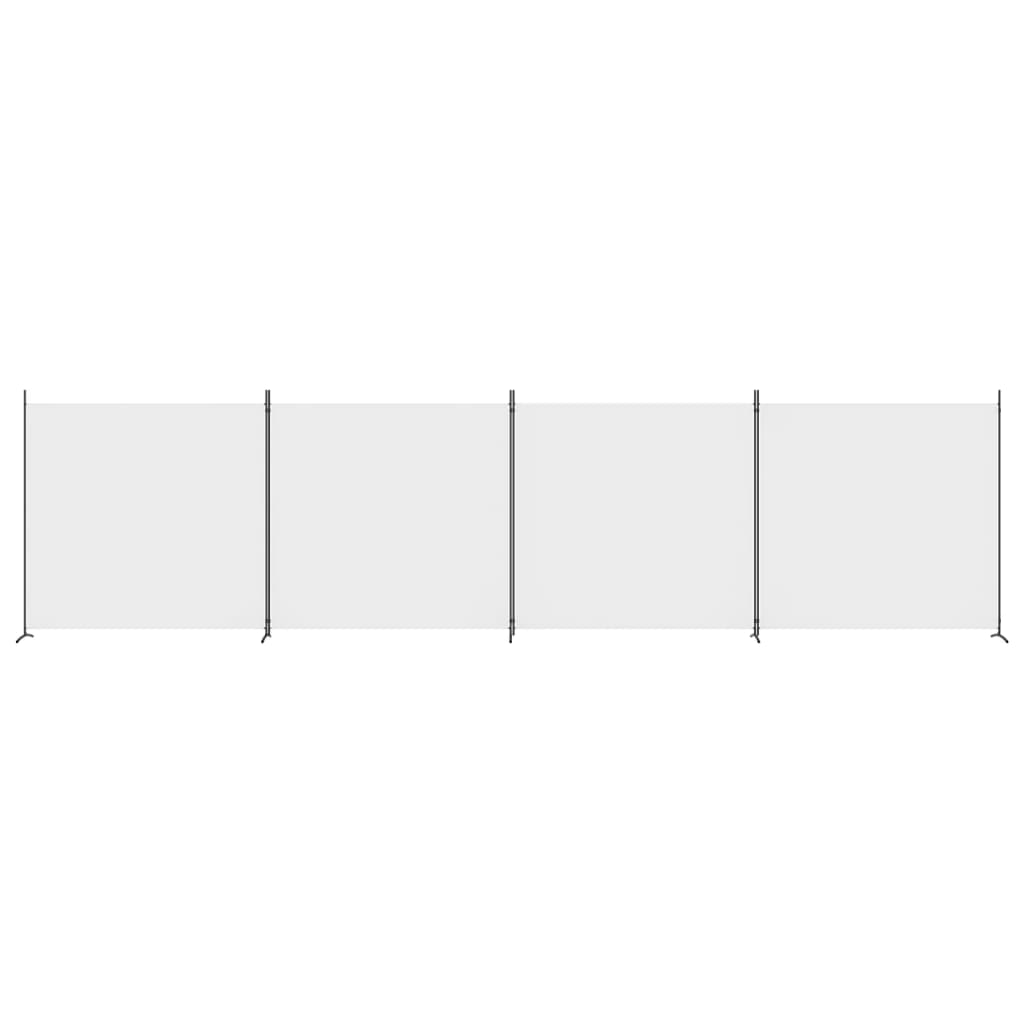 4-Panel Room Divider White Fabric 698cm | Simpledeals