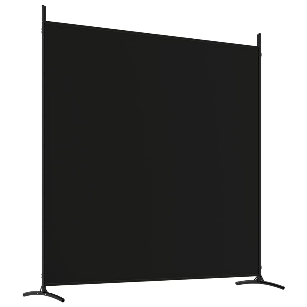4-Panel Room Divider Black Fabric 698cm | Simpledeals