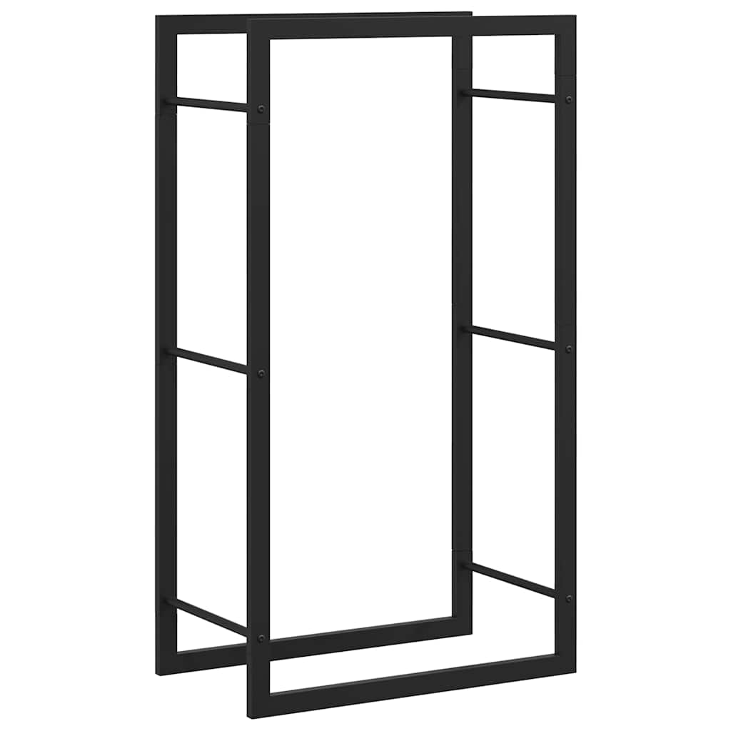 Firewood Rack Steel Matt Black 50x94cm | Simpledeals
