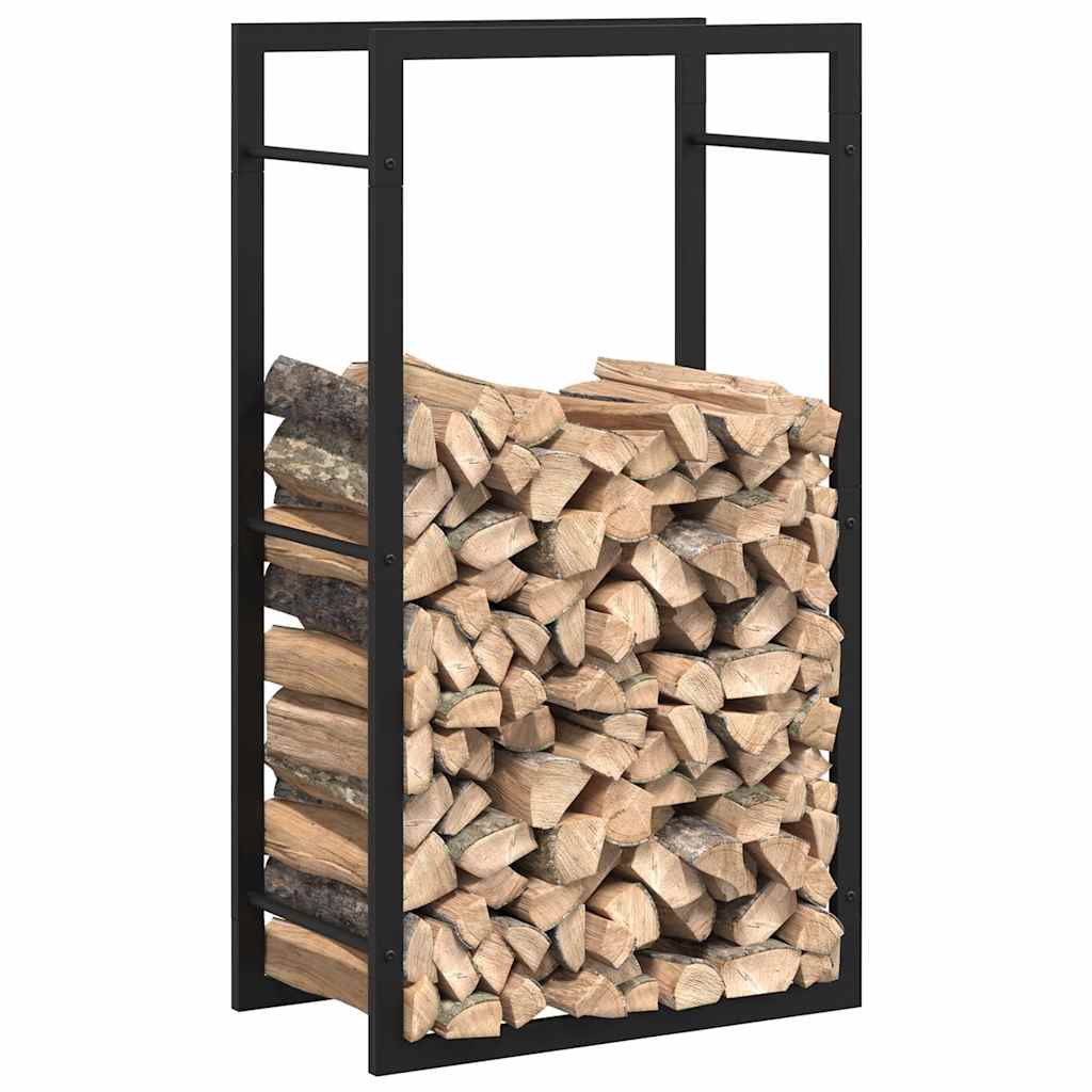 Firewood Rack Steel Matt Black 50x94cm | Simpledeals