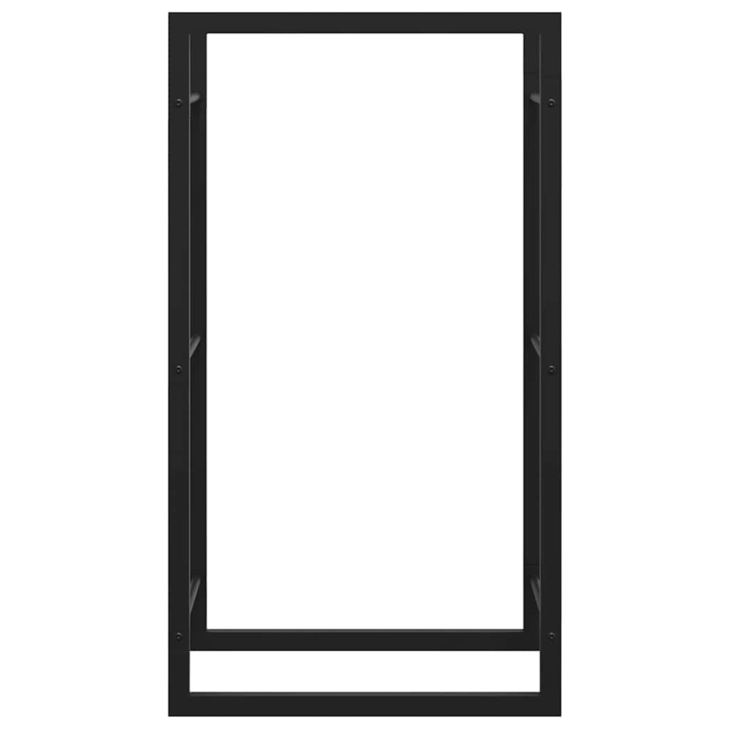 Firewood Rack Steel Matt Black 50x94cm | Simpledeals