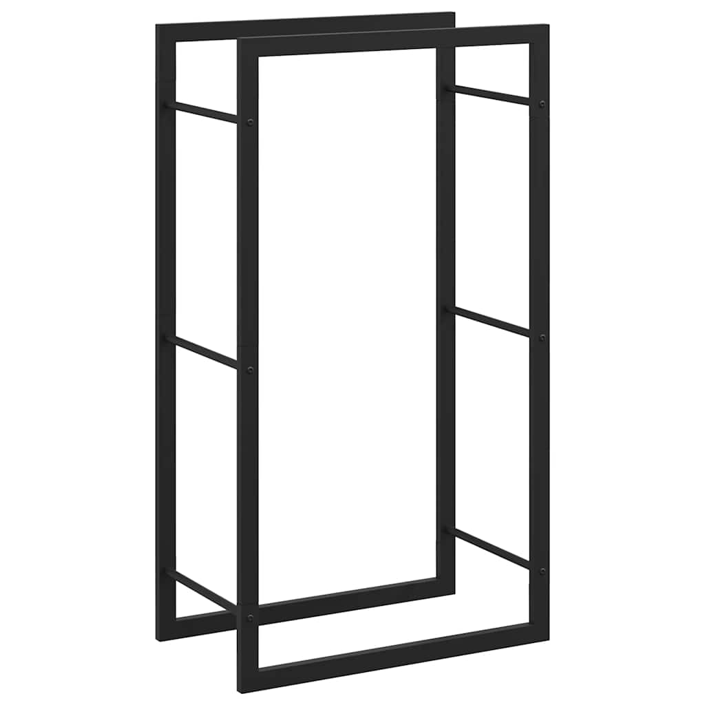 Firewood Rack Steel Matt Black 50x94cm | Simpledeals