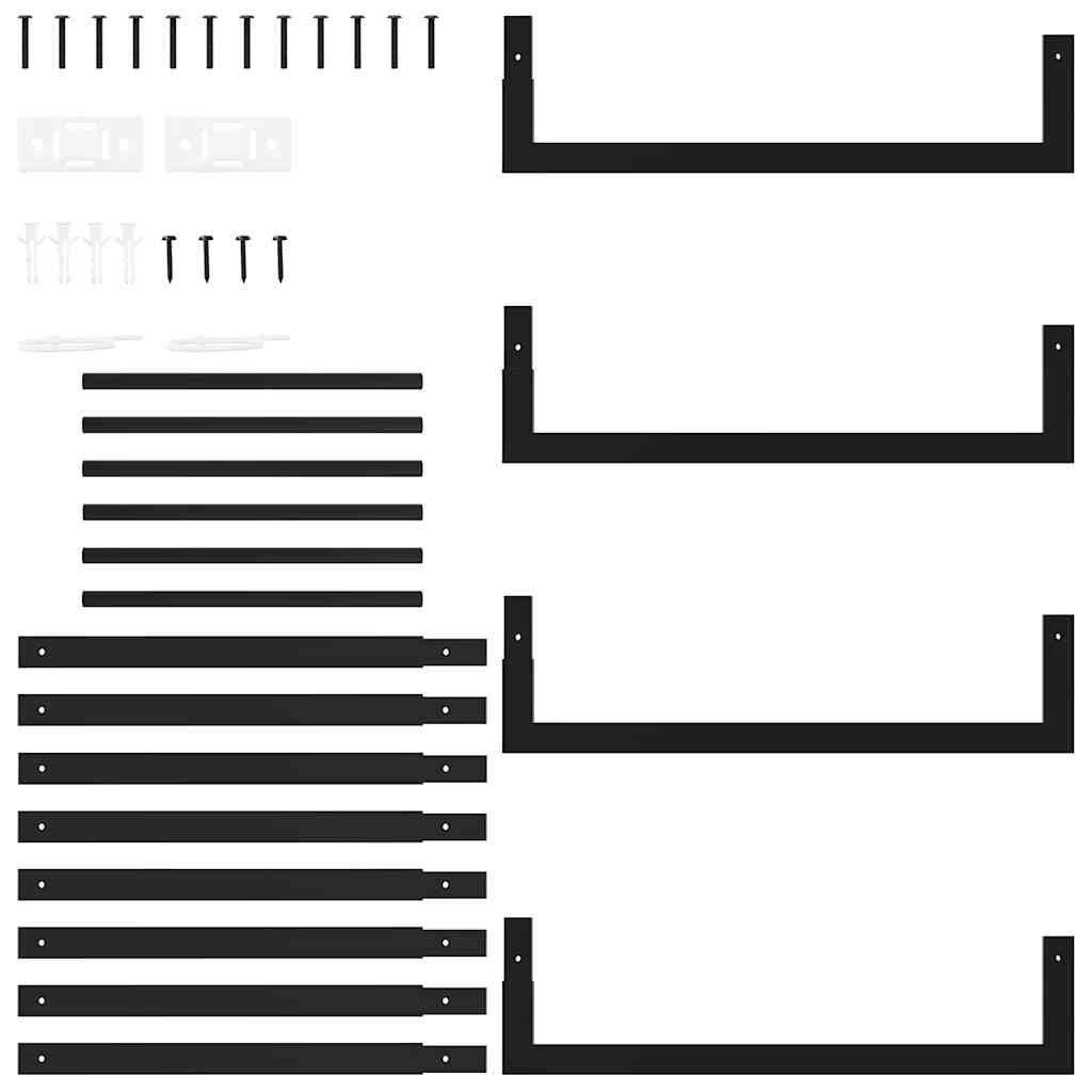Firewood Rack Steel Matt Black 50x94cm | Simpledeals