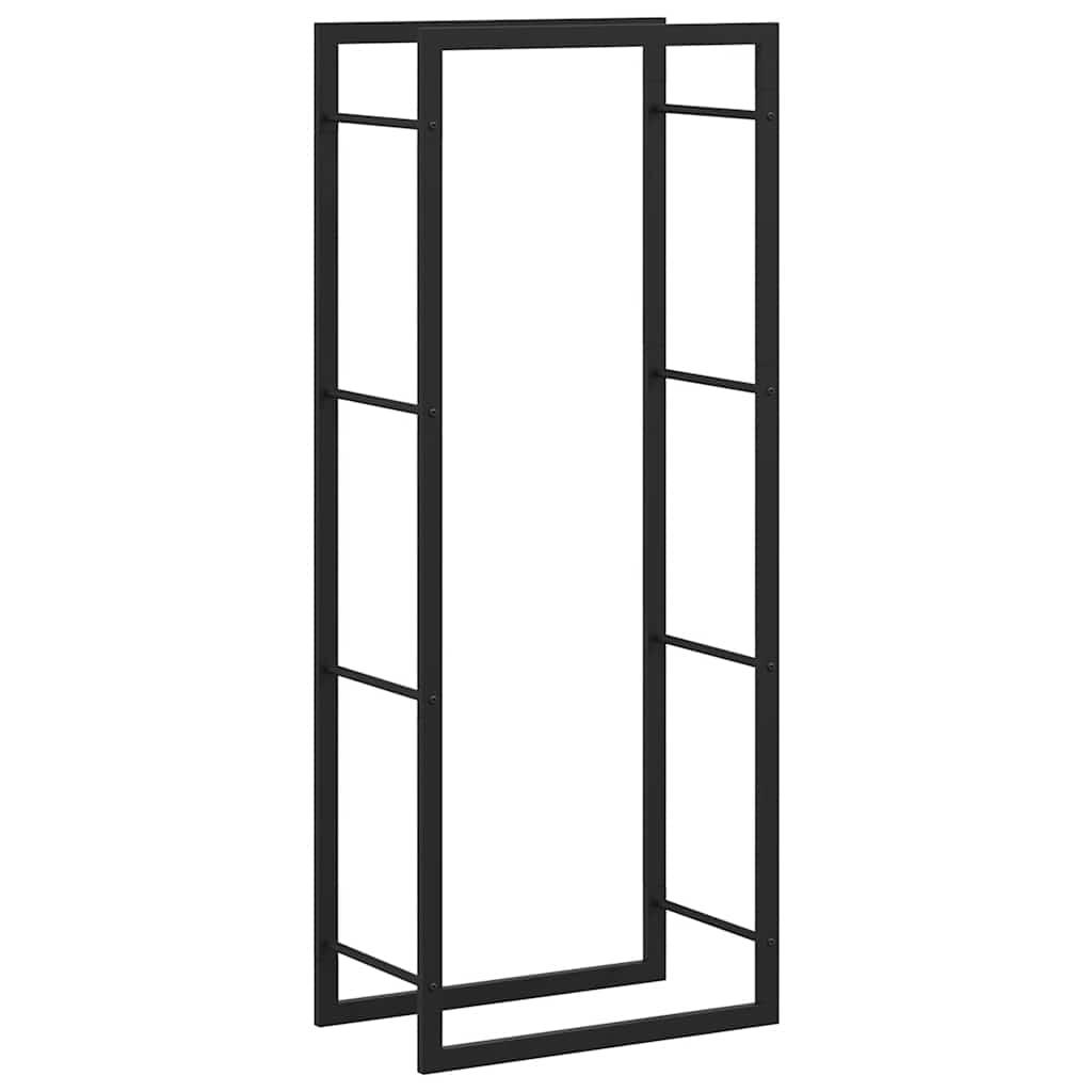 Steel Firewood Rack Matt Black 132cm | Simpledeals