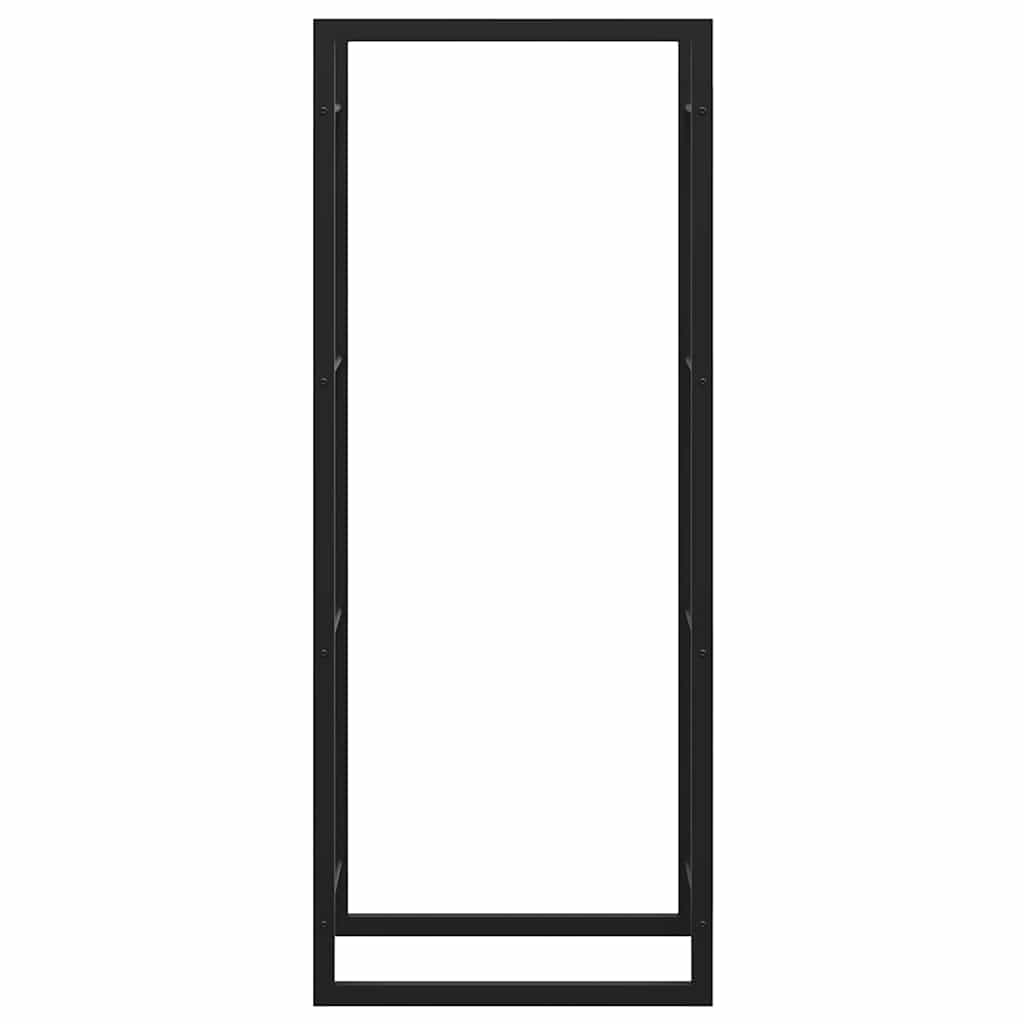 Steel Firewood Rack Matt Black 132cm | Simpledeals