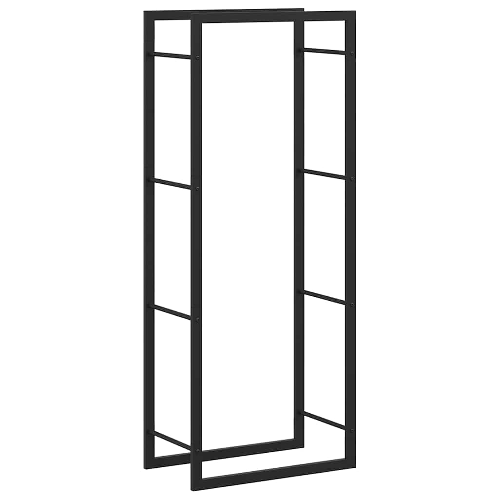 Steel Firewood Rack Matt Black 132cm | Simpledeals