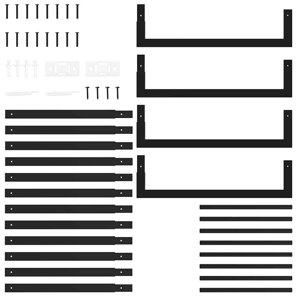 Steel Firewood Rack Matt Black 132cm | Simpledeals