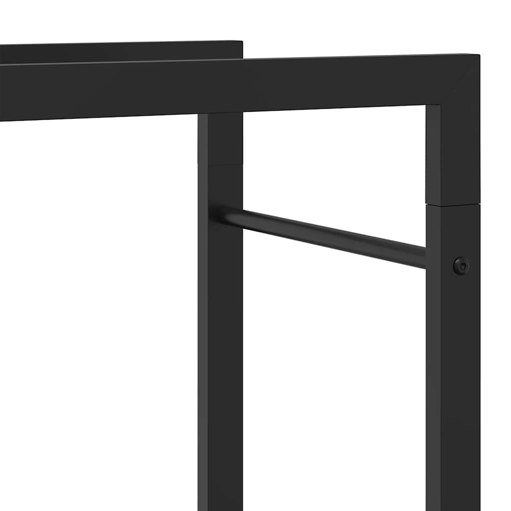 Steel Firewood Rack Matt Black 132cm | Simpledeals