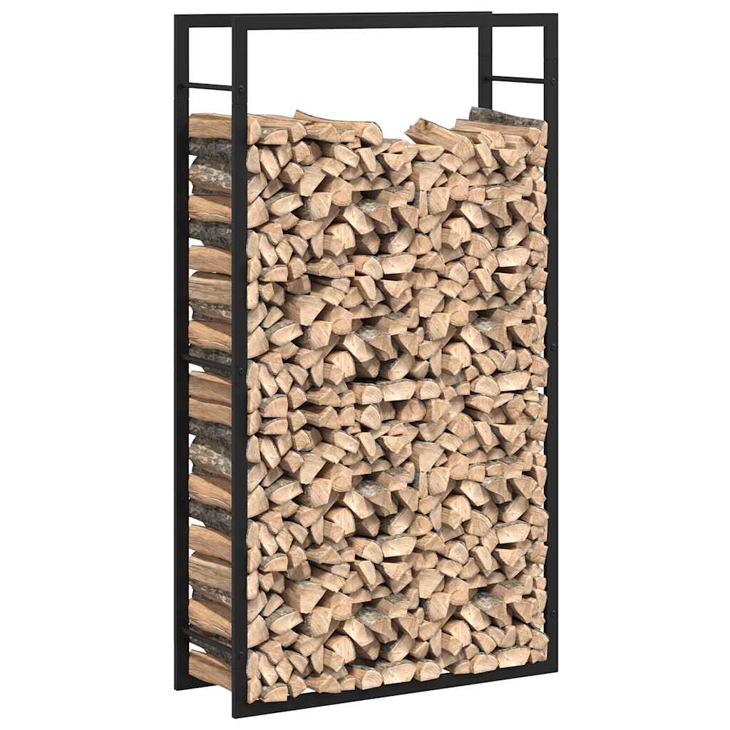 Steel Firewood Rack 154cm Matt Black | Simpledeals