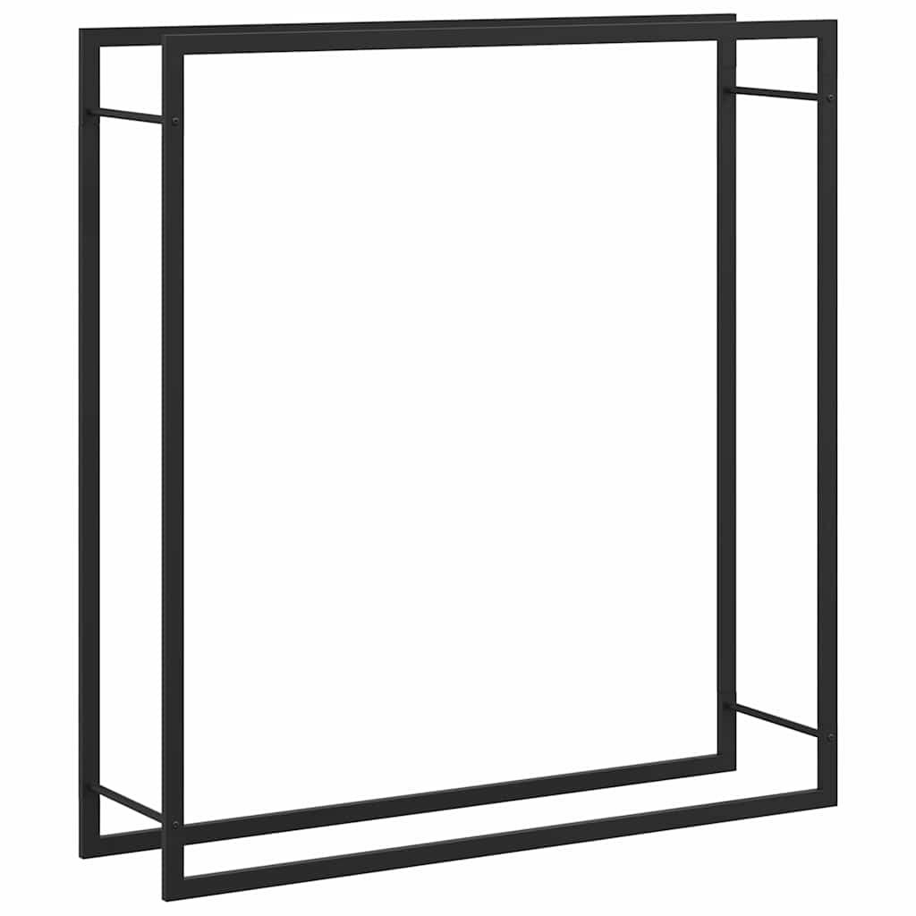 Steel Firewood Rack Matt Black 110cm | Simpledeals