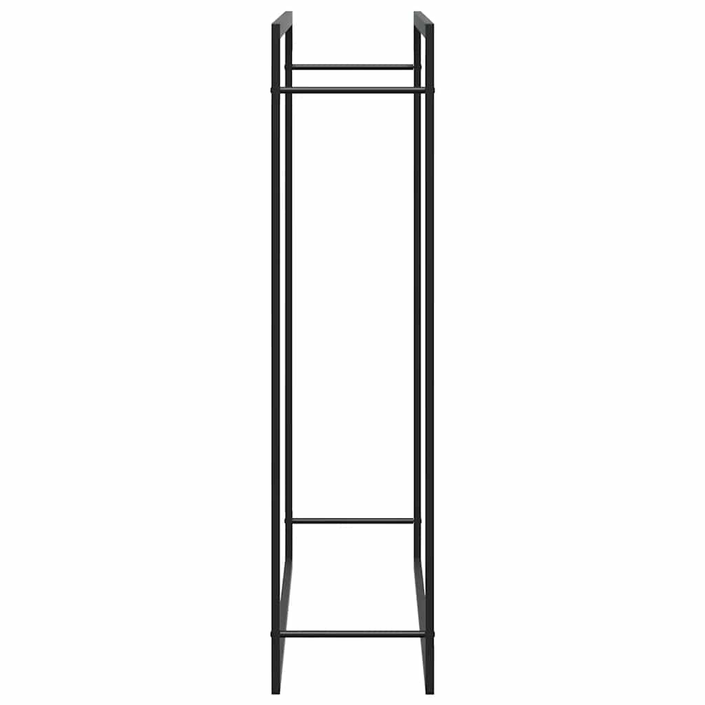 Steel Firewood Rack Matt Black 110cm | Simpledeals