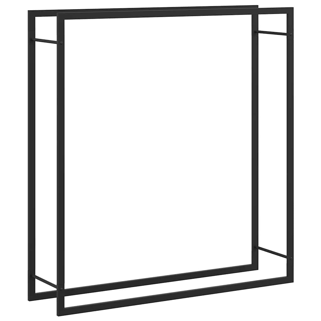 Steel Firewood Rack Matt Black 110cm | Simpledeals