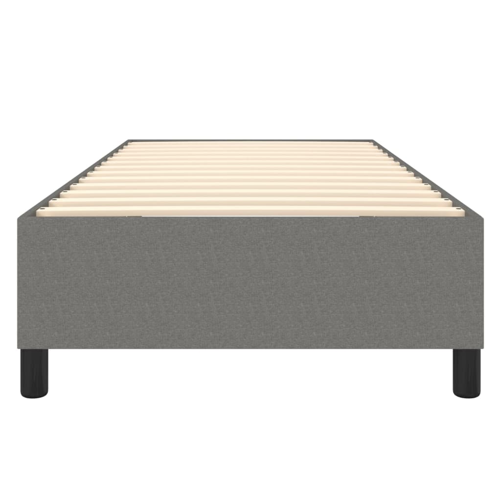 King Single Bed Frame Dark Grey Fabric Box Spring | Simpledeals