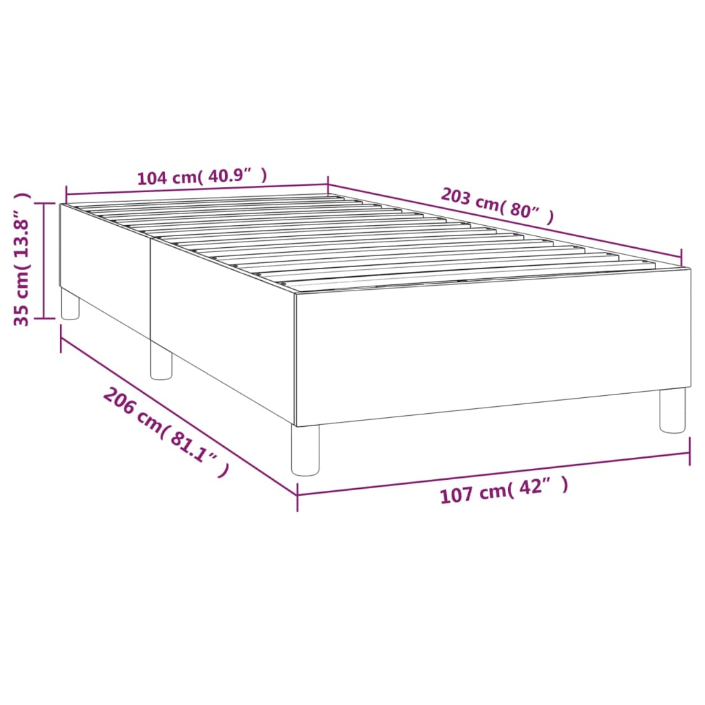 King Single Bed Frame Dark Grey Fabric Box Spring | Simpledeals