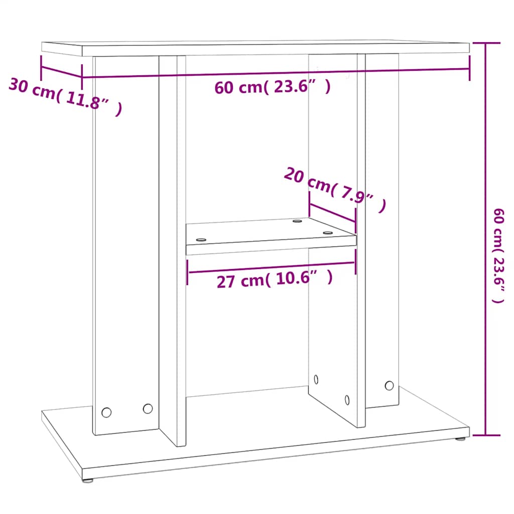 Aquarium Stand White 60cm Engineered Wood | Simpledeals