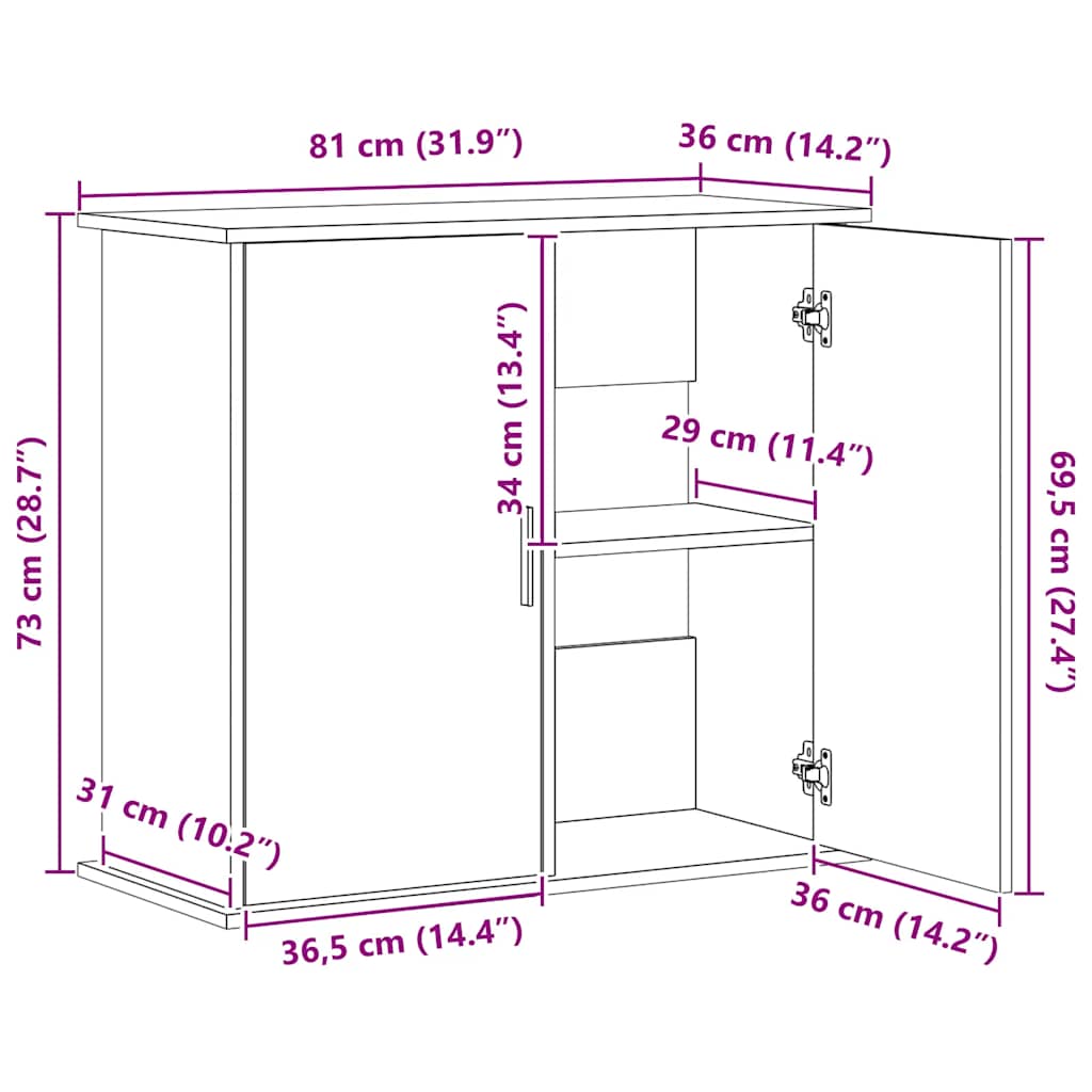 Aquarium Stand White 81cm Engineered Wood | Simpledeals
